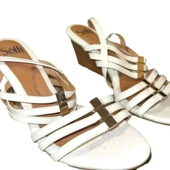 SOFFT white patent leather strappy sandals - Picture 6 of 7